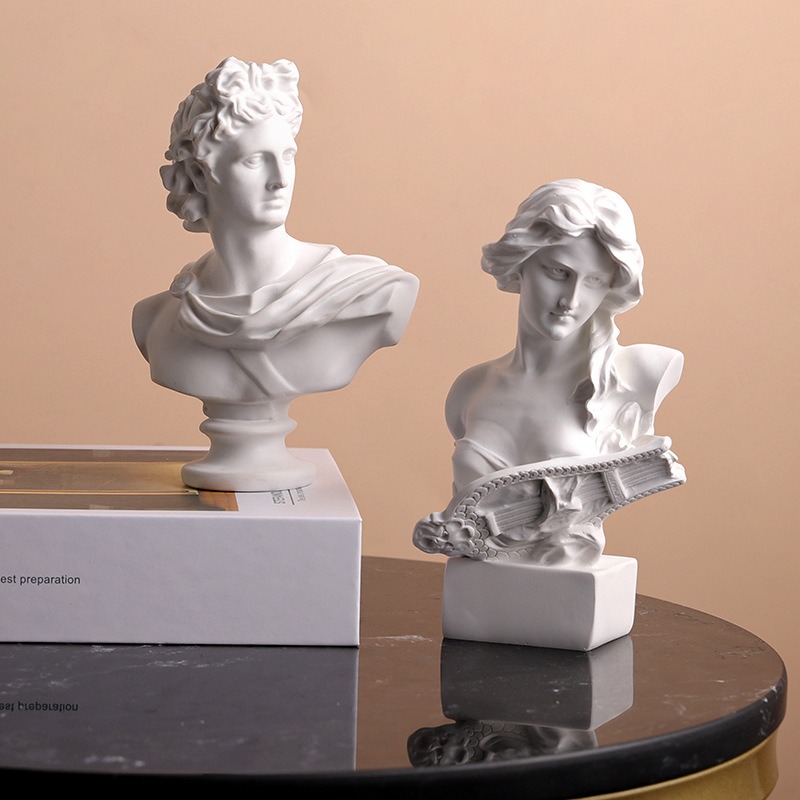Resin Art Studio - 北欧ギリシャ風キャラクター像樹脂製フィギュア ダビデ・ヴィーナス像 スケッチアートスタジオ 静物画 手作り ホームデコレーション