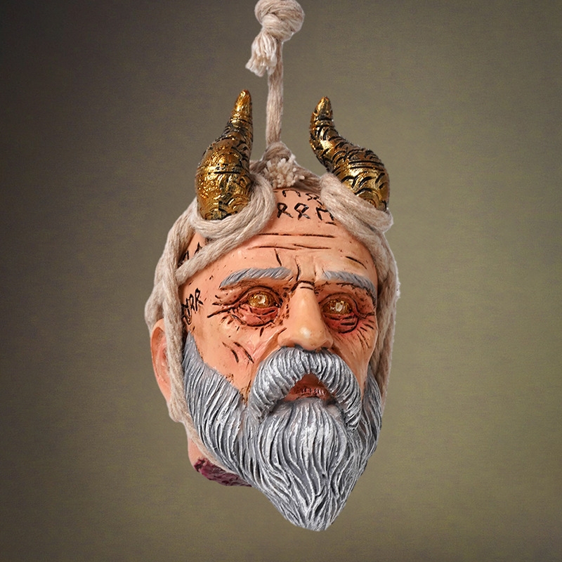Resin Art Studio - 北欧神話巨大神壁掛け樹脂ヘッド彫刻素朴なファンタジーアート装飾ホームバースタジオ壁装飾用