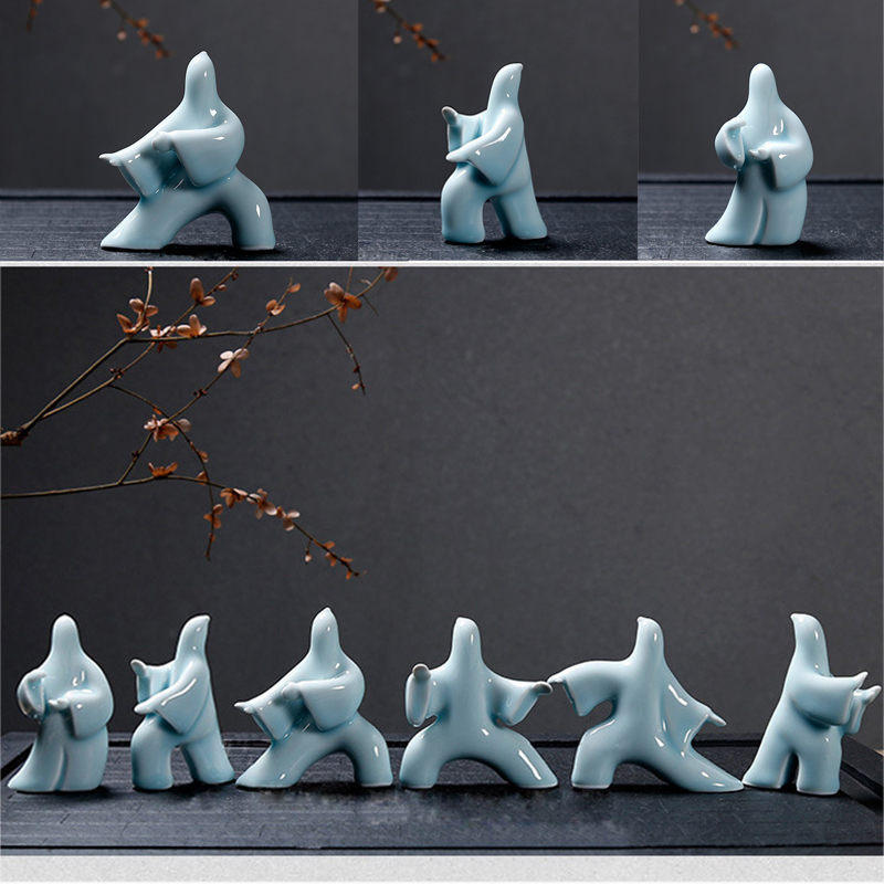 Resin Art Studio - 磁器の置物,抽象的なセラミックカンフーティー,家の装飾,スタジオ,オフィスの装飾