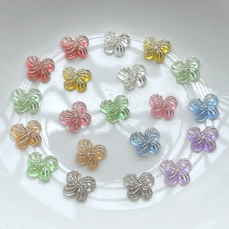 Resin Art Design For Wedding - 50 個 10*8 ミリメートルゼリー色発光蝶フラットバックラインストーンアップリケ DIY 結婚式のスクラップブックネイルアートデザイン