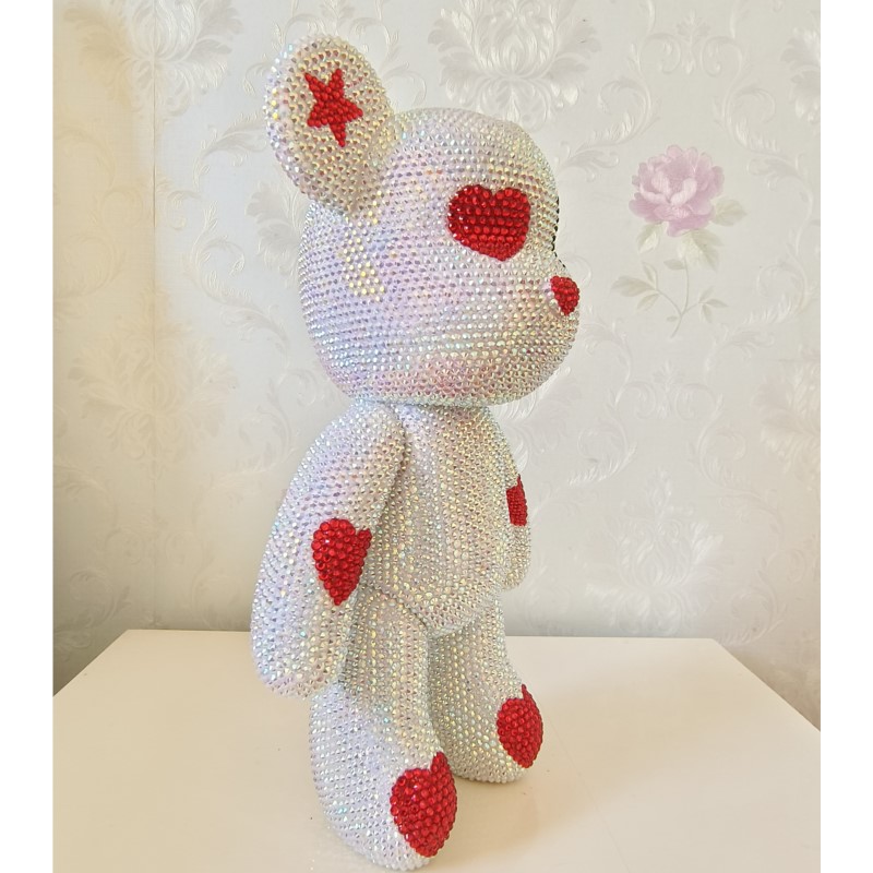 パーソナライズ可能なラインストーン結婚式のクマ像ラブハートデ - Resin Art Design For Wedding のレビューと価格