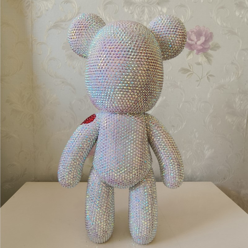 パーソナライズ可能なラインストーン結婚式のクマ像ラブハートデ - Resin Art Design For Wedding のレビューと価格