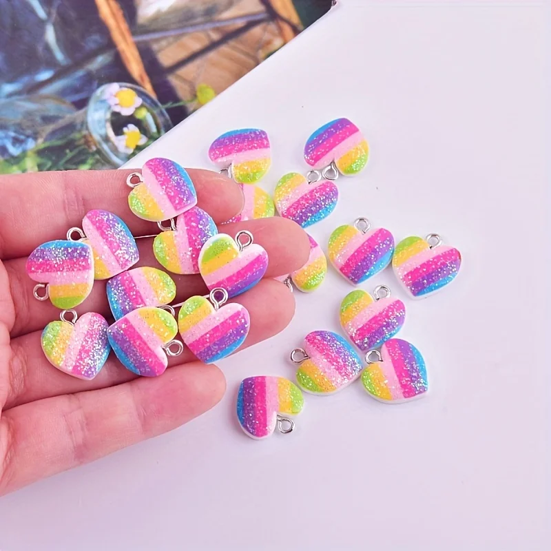 10 個のカラフルなハート樹脂チャームかわいい混合色のラブハ - Resin Art Kits For Adults のレビューと価格