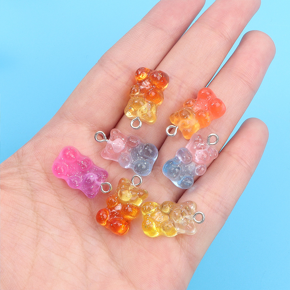 DW82 10個入り デュアルカラー樹脂製クマ型ペンダント、 - Resin Art Kits For Adults のレビューと価格