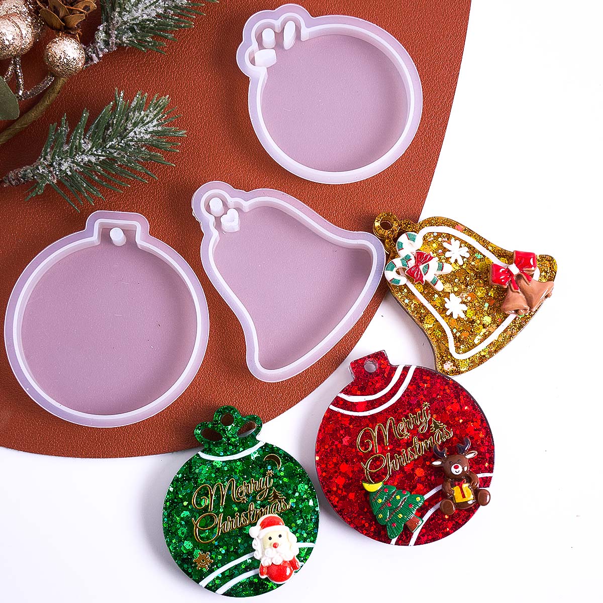 クリスマスタグペンダントシリコンモールドDIY手作りラウンド - Resin Art Tools のレビューと価格