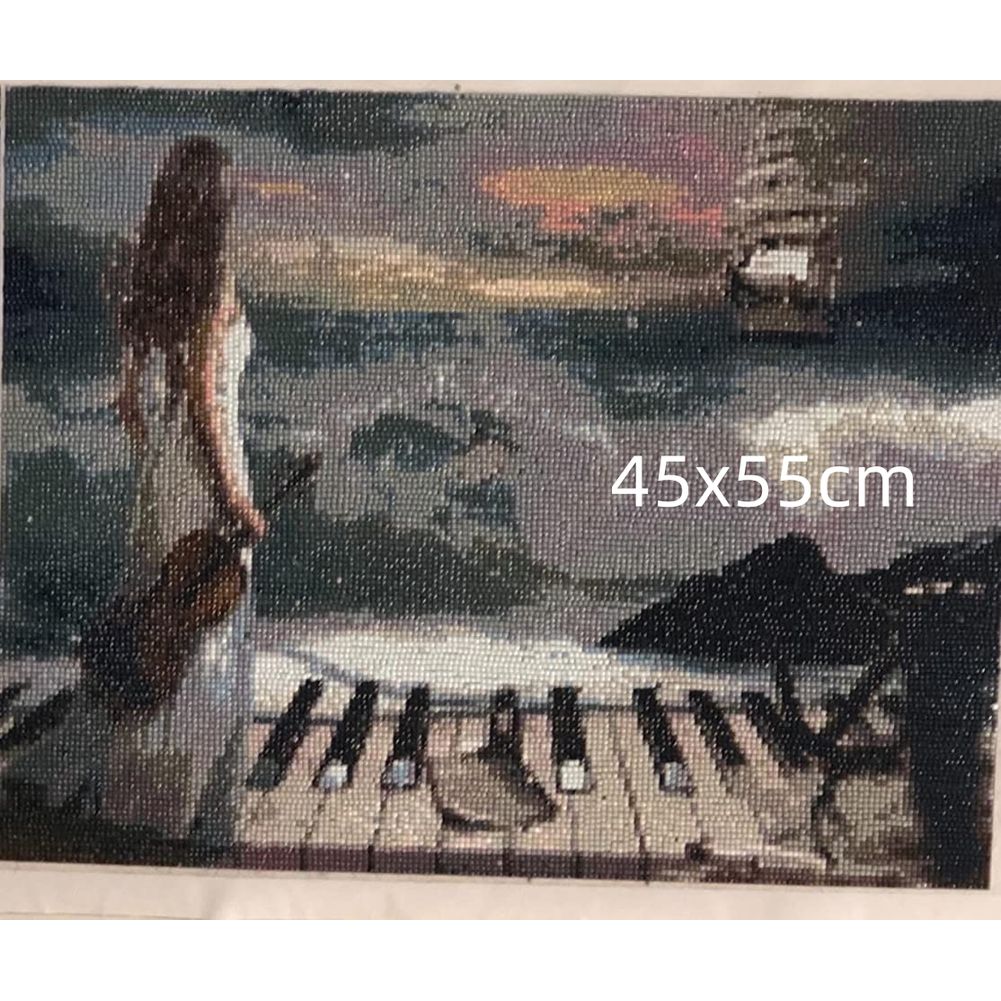 ピアノを弾く女の子 DIY 5D ダイヤモンドアートキット  - Resin Art Studio のレビューと価格
