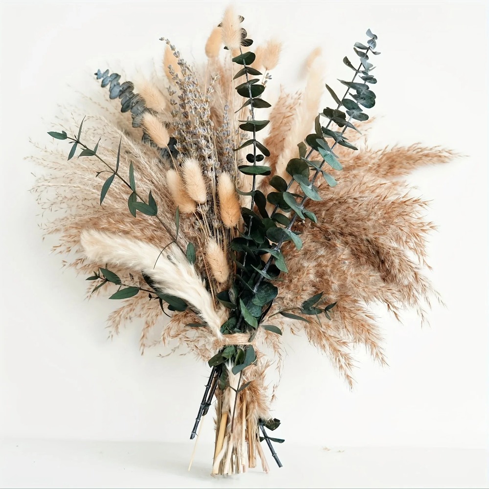 80 個のナチュラルドライフラワーブーケ家の装飾ススキ葦草ウ - Dried Flower Pressed のレビューと価格