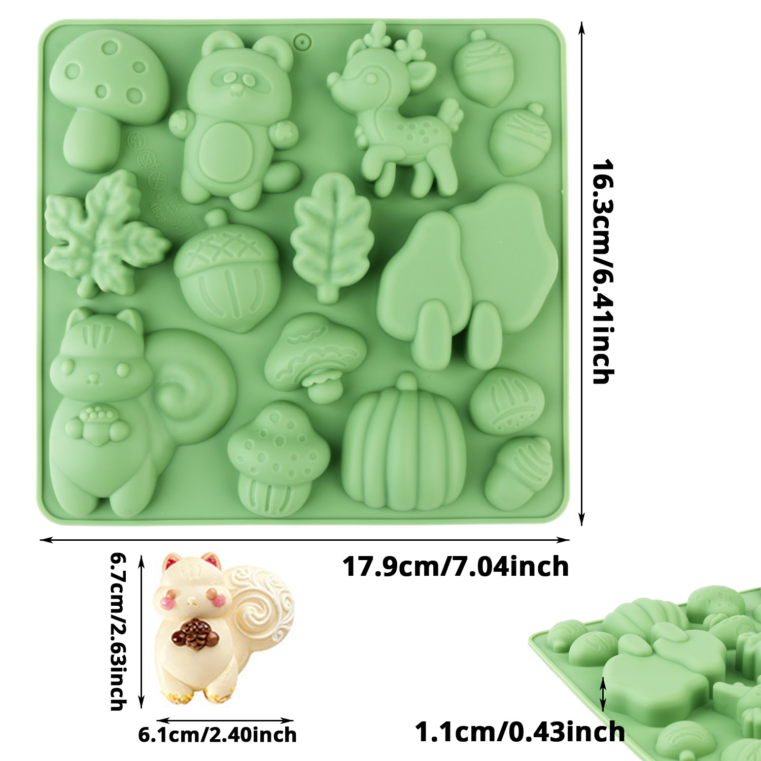 1個の動物の形をしたシリコンケーキ型、リスや鹿など、様々な動 - Resin Art Tools のレビューと価格