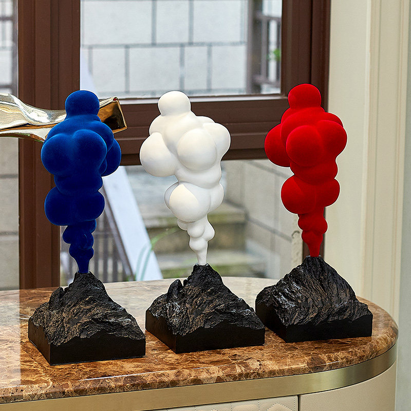 クラインブルー抽象火山雲彫刻、モダンアートホームデコレーショ - Resin Art Studio のレビューと価格