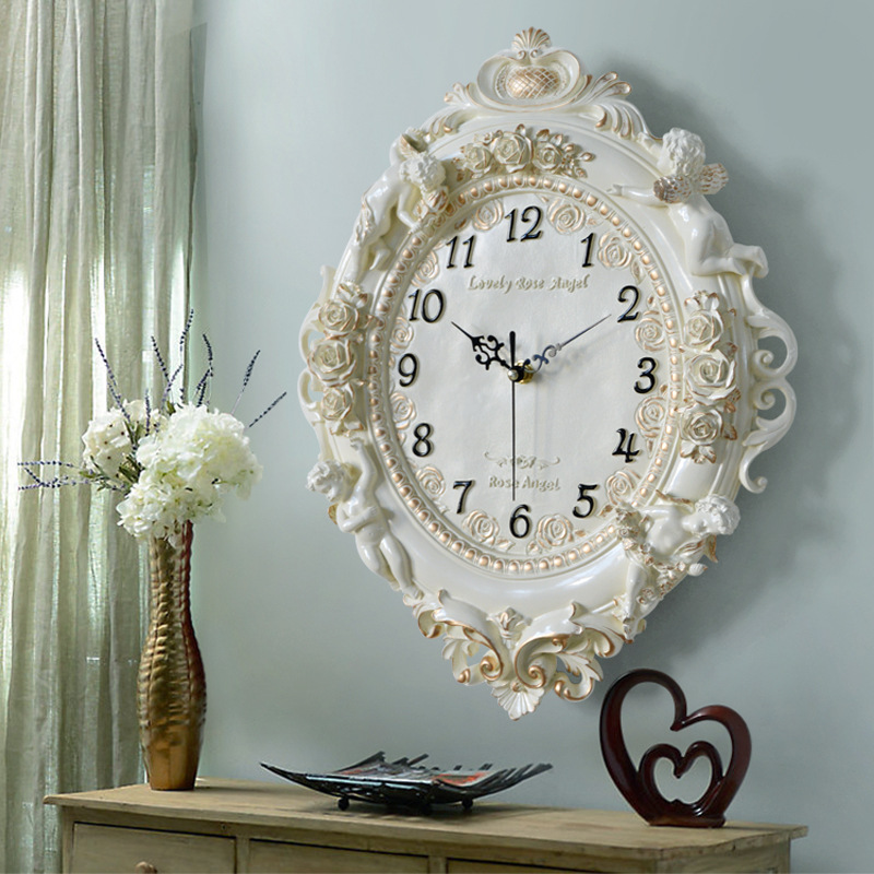 ヨーロッパ風エンジェル壁掛け時計 リビングルーム クリエイテ - Resin Art Clock のレビューと価格