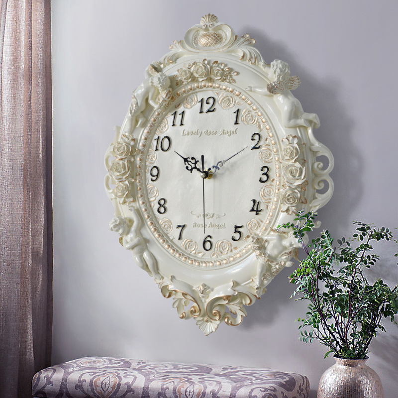 ヨーロッパ風エンジェル壁掛け時計 リビングルーム クリエイテ - Resin Art Clock のレビューと価格