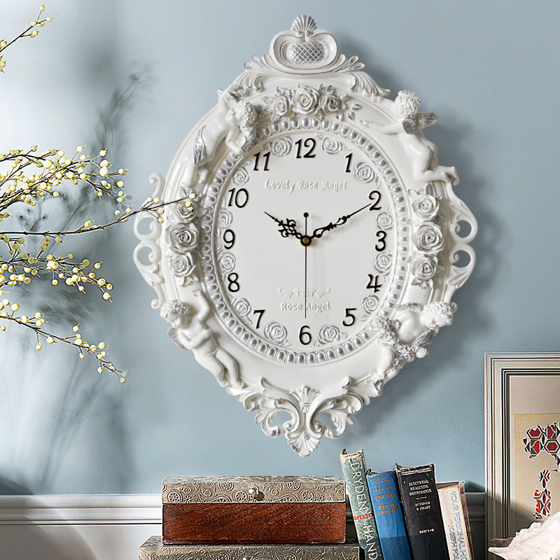 ヨーロッパ風エンジェル壁掛け時計 リビングルーム クリエイテ - Resin Art Clock のレビューと価格