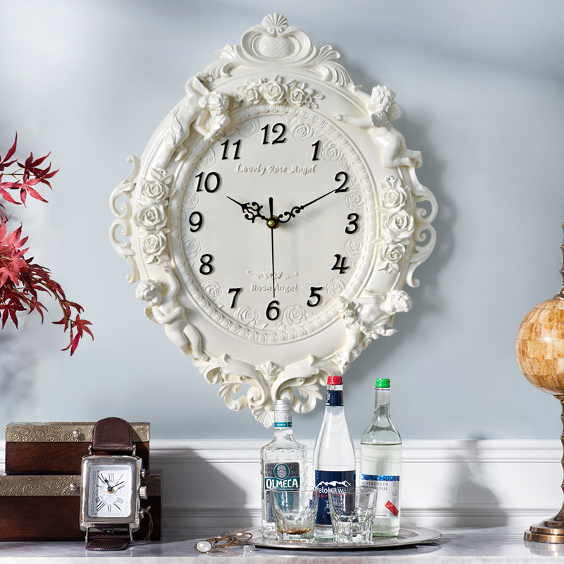 ヨーロッパ風エンジェル壁掛け時計 リビングルーム クリエイテ - Resin Art Clock のレビューと価格